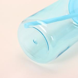 Nouvelle tasse en acrylique écologique couleur gelée 16oz, gobelet transparent monocouche en plastique avec paille, anti-fuite, pour usage extérieur - Product Image 3