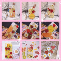 Gedroogde echte fruit specimens sinaasappel citroen aardbei kiwi plakjes hars gecoate telefoonhoes accessoires DIY knutselmaterialen kit