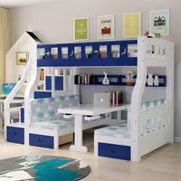 Детская двухъярусная кровать, цельная деревянная мебель для спальни, складной диван, двойная кровать для детей