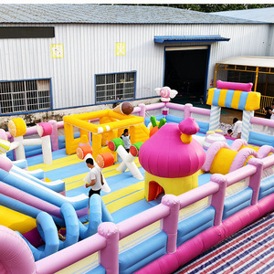 Château gonflable d'usine chinoise, grand <span class=keywords><strong>trampoline</strong></span> gonflable avec toboggan, piscine à sable et piscine à balles pour enfants, idéal pour l'extérieur - Product Image 4