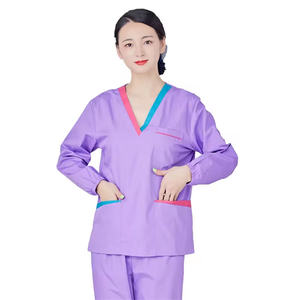 Venta al por mayor personalizado cuello en V uniforme de salón elegante colorido dental uniformes - Product Image 3