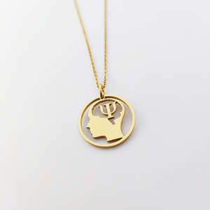 Collier Psychologie en Acier Inoxydable 316L, Bijou Symbole Psychique, Cadeau Délicat pour Psychologue, Bijoux en Acier - Product Image 4