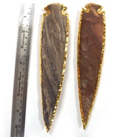 Pointes de flèches indiennes les plus vendues, acheter en ligne, pointes de flèches en agate dorée électro-plaquée de 8 pouces, Naturalagate.com Pa-Arrow-003 Gujarat