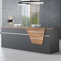 Comptoir de bureau en bois au design moderne Zitai, avec logo personnalisé, table de réception commerciale pour salon, table de réception pour entreprise