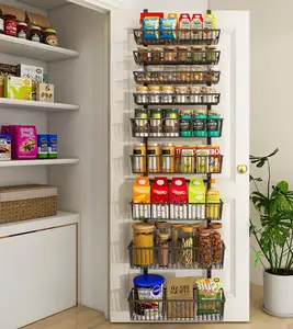 Over The Door Pantry Organizer, Wall Mount Spice Rack, Pantry Hanging Storage and Organization