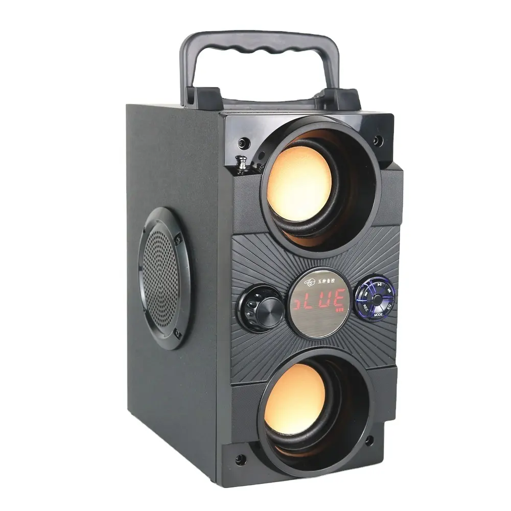 Audiophile high-end-lautsprecher caixa de som torre high power outdoor retro wooden speaker with Double Subwoofer Heavy Bass