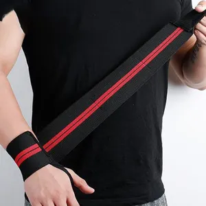 Personalizzato palestra Fitness tessuto Cross Training Powerlifting sollevamento pesi cinturino da polso supporto Brace Wraps Wristband