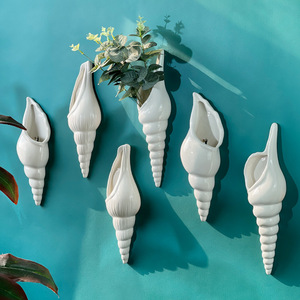 <span class=keywords><strong>Vaso</strong></span> di fiori appeso a parete creativo conchiglie di mare <span class=keywords><strong>conchiglia</strong></span> <span class=keywords><strong>vaso</strong></span> di fiori 3d per soggiorno camera da letto sfondo decorazione dell'hotel - Product Image 2