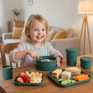 <span class=keywords><strong>Set</strong></span> per l'Alimentazione del Bambino Personalizzabile in Silicone Senza BPA con Ciotole, Tazze e Piatto per Bambini e Bimbi Piccoli per l'Uso Quotidiano - Product Image 1