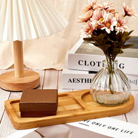 Plateau en bois d'acacia minimaliste moderne, plateau en bois massif pour enfants, plateau à café/en-cas, forme irrégulière