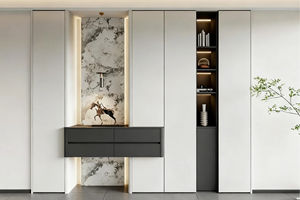 Factory Custom Modern Simple Particle Board <b>TV</b> Cabinets and <b>TV</b> <b>Wall</b> for Storage White High-end Living Room Furniture - Product Image 2