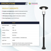 Lampadaire de jardin extérieur moderne avec corps en aluminium étanche IP65 pour villa, cour, allée et projets paysagers