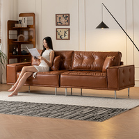 Offres Spéciales usine directe rétro simple salon canapé chaise Faux cuir t pour salon hôtel bois tissu matériel coin caractéristique