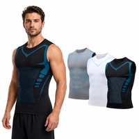 Débardeur gainant amincissant pour hommes à séchage rapide, haute compression, effet ventre plat et contrôle de la transpiration, vente en gros