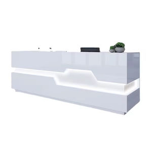 Mostrador de Recepción Extensible Blanco Moderno de Lujo para Oficina, Mueble de Recepción para Hotel y Centro Comercial, Diseño para Dos Personas - Product Image 5