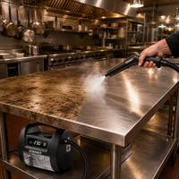 Nettoyeur Vapeur Électrique Portable Haute Pression Léger pour Hotte de Cuisinière, Graisse, Plaque de Cuisson, Sans Produit Chimique, Tuyau de 4,5 m, pour Voiture
