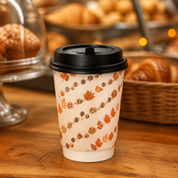 Tasse à double paroi Haunted House, motif cimetière, en carton kraft, isolée et résistante à la chaleur, 16 oz, prix d'usine, fournisseur en gros de Chine