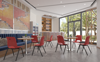 Chaise de formation à roulettes en plastique, avec structure métallique cantilever, tablette d'écriture et panier à livres sous le siège pour salle de classe et conférence