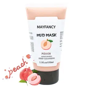 MAYFANCY fabrika örnek sağlanan derin temizlik şeftali Kaolin pembe yüz çamur kil maskesi kadınlar için güzellik ürünleri yüz cilt bakımı