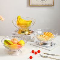 Ensemble de bols décoratifs en plastique de luxe moderne avec incrustations dorées écologiques de haute qualité, glaçure craquelée, centre de table de mariage