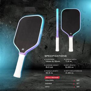 SYPlK Gradient Color Edge Triton Pro Series Blaze Ember Galaxy Dream Colorful Pickleball Paddle Superficie rugosa de fibra de carbono cruda - Product Image 4