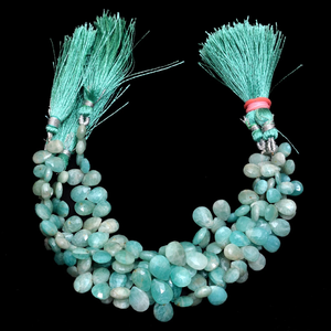 Piedra preciosa de amazonita múltiple 6x8mm-9x12mm pera Briolette cuentas facetadas amazonita Natural piedras preciosas semipreciosas cuentas sueltas para joyería - Product Image 5