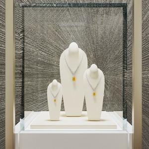 ขาตั้งโชว์สร้อยคอแบบตั้งโต๊ะ รุ่นขาตั้งแบบตั้งตรง พร้อมผ้าไมโครไฟเบอร์สำหรับโชว์เครื่องประดับ - Product Image 1