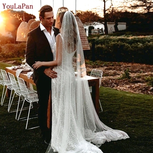 Yapan v05 आर कैथेड्रल शादी का घूंघट 5 मीटर मोती अनुकूलन बहु-आकार के तुले ब्राइडल घूंघट - Product Image 4