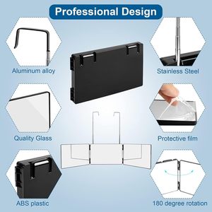 Miroir <span class=keywords><strong>de</strong></span> coiffure et <span class=keywords><strong>de</strong></span> maquillage triple à suspendre au mur/à la porte, rotation à 360 degrés, outil <span class=keywords><strong>de</strong></span> rasage et d'auto-coiffage DIY - Product Image 4