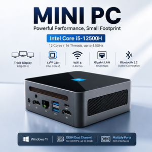 Mini <span class=keywords><strong>PC</strong></span> Zkmagic I5-12500H 4,5 GHz, RAM DDR4, 2x SSD M.2, Triple Affichage 4K, Mini Ordinateur WiFi6 pour Bureau, École, Entreprise - Product Image 1