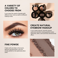Lakerain Vegan Eye Makeup Poudre à sourcils Brun clair foncé Palette de sourcils noir Poudre à sourcils imperméable à l'eau bicolore