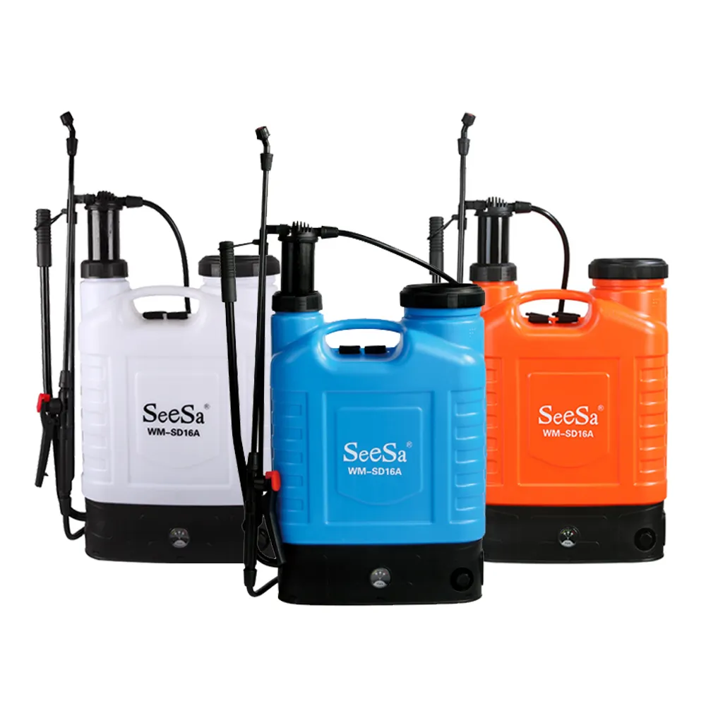 Seesa new 16L knapsack rechargeable electric power pump and manual pressure 2 in 1 fertilizer water sprayer