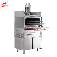 Four à charbon de bois professionnel en acier inoxydable 2-en-1, barbecue au charbon de bois pour restaurant CG-1L