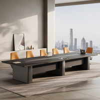 Table de conférence en bois haut de gamme, grande, moderne, rectangulaire, pour usage commercial, ensemble table et chaises 8-20 places