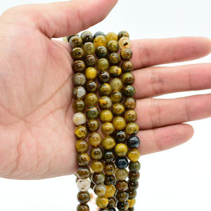 Pierres Peter jaunes naturelles, perles amples, 6, 8, 10 et 12mm, accessoires de haute qualité, assurance contre le commerce de gros - Product Image 2