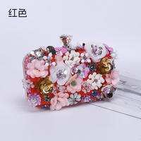 Nouveauté : Sac à main floral perlé pour femme avec poignée en perles, pochette de soirée, accessoires pour mariage et fête