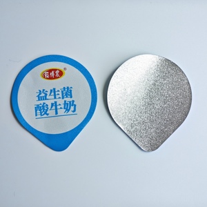 Tapa de aluminio troquelada personalizable con sellado térmico, fácil de despegar, de 75.5mm de diámetro, para vasos de yogur - Product Image 1
