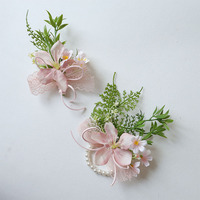 2634 Boutonnière et corsage de poignet de style bohème en tissu, fabriqué en Chine, idéal pour les événements professionnels, les séances photo en studio et les accessoires de mariée