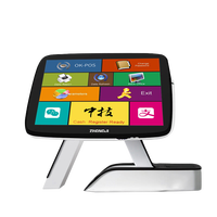 Sistem POS Zhongji A7 Mini Layar Sentuh Ganda Windows 11 Terminal Offline Putih untuk Restoran Perangkat Keras All-in-One