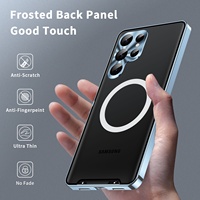 Coque arrière magnétique ultra-fine antichoc de luxe givrée en PC + alliage pour S23 S22 S21 Ultra