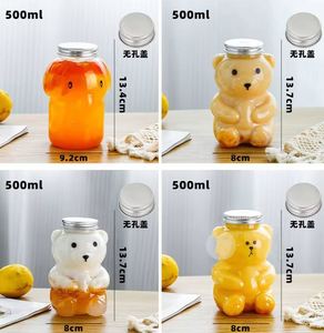 Custom Cute Cartoon <b>Dog</b> Shaped 250ml 350ml 500ml Milk Juice Pet <b>Bottle</b> Plastic Beverage <b>Bottles</b> with Aluminum Screw Caps - Product Image 3