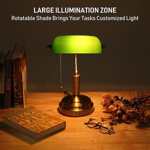 Elegante Lámpara de Mesa de Estilo Nostálgico, Lámpara de Noche para Escritorio, Lámpara de Banco Verde Clásica Antigua - Product Image 3