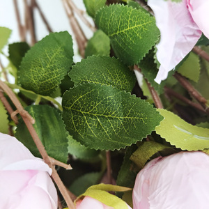 Rosas Artificiales Rizadas de Seda, Flores Rosadas para Decoración de Ramos de Boda, Reutilizables, Decoración del Hogar, Alta Simulación - Product Image 2