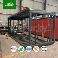 Rumah Tinggal Modular Prefab WELLUCKY Apple Cabin 20FT dengan Dek Teras untuk Kebun Belakang, Homestay, Resort, Kabin Luar Ruangan