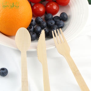 Cubiertos ecológicos desechables de bambú biodegradable, juego de cucharas, tenedores y cuchillos, cubiertos con logotipo personalizado - Product Image 5