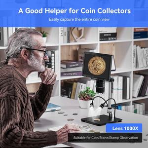 <span class=keywords><strong>2500X</strong></span> 32G 3レンズデジタルバイオロジー顕微鏡IPSスクリーン付きLCD成人サイズはんだ顕微鏡コイン全サイズ拡大 - Product Image 3