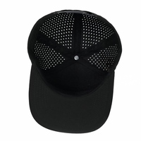 Casquette de baseball perforée à 5 panneaux, découpée au laser, imperméable, de haute qualité, pour l'extérieur, avec logo personnalisé, conception OEM, vente en gros
