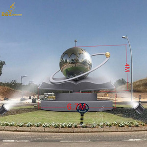 Décor de jardin extérieur Terre Grande sculpture de globe du <span class=keywords><strong>monde</strong></span> en acier inoxydable - Product Image 3