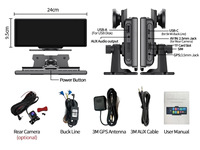 Caméra de tableau de bord de voiture CPT avec écran tactile intelligent, CarPlay, 4G LTE SIM, Android 13, double objectif, GPS, ADAS, WiFi, BT, lecteur MP5, enregistreur vidéo
