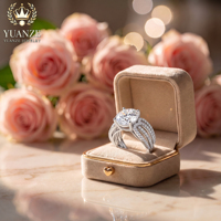 Bague de mariage luxueuse, bague d'engagement en argent sterling 925, moissanite taillée 5 carats, bague d'anniversaire pour femme, certification GRA